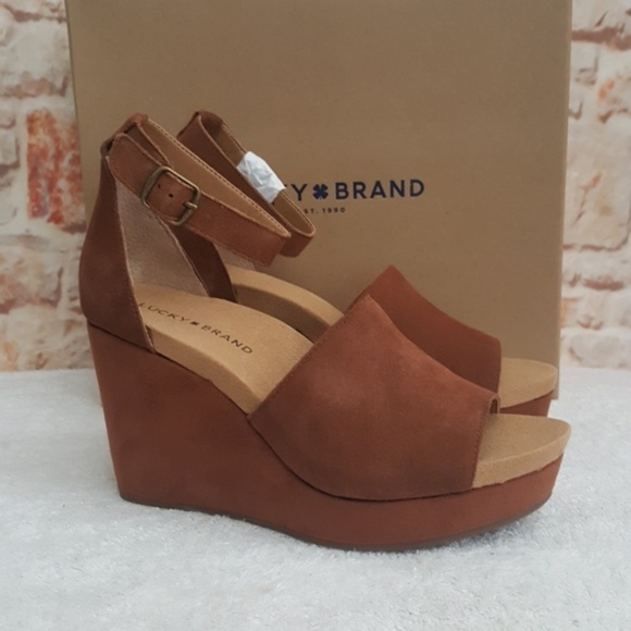 Lucky Brand Shoes - New Lucky Brand Yemisa Leather Wedge Sandal